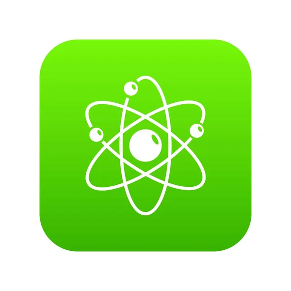 Ícone de átomo vetor verde — Vetor de Stock