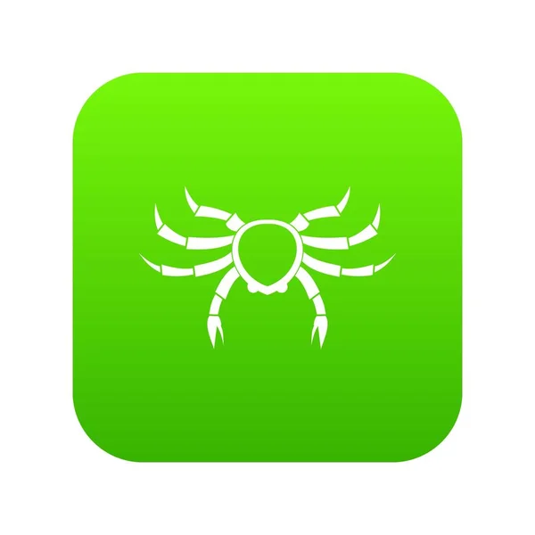 Cangrejo animal marino icono digital verde — Vector de stock