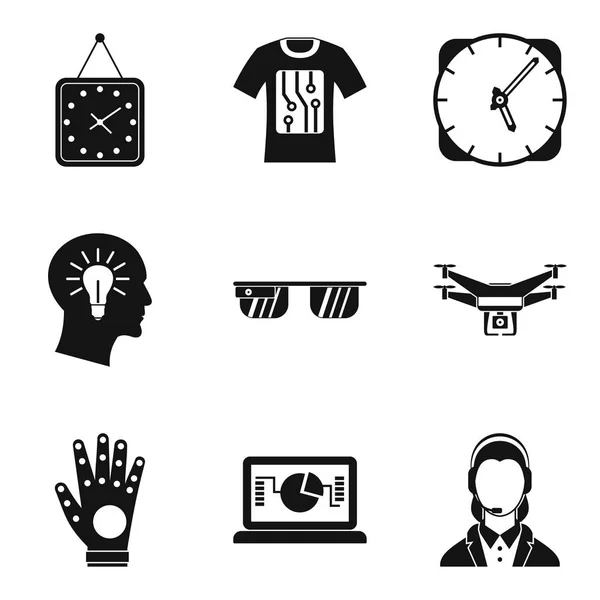 Conjunto de iconos de horario, estilo simple — Vector de stock