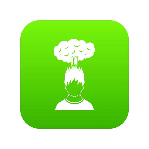 Adam baş simge dijital yeşil üzerinde kırmızı bulut ile — Stok Vektör