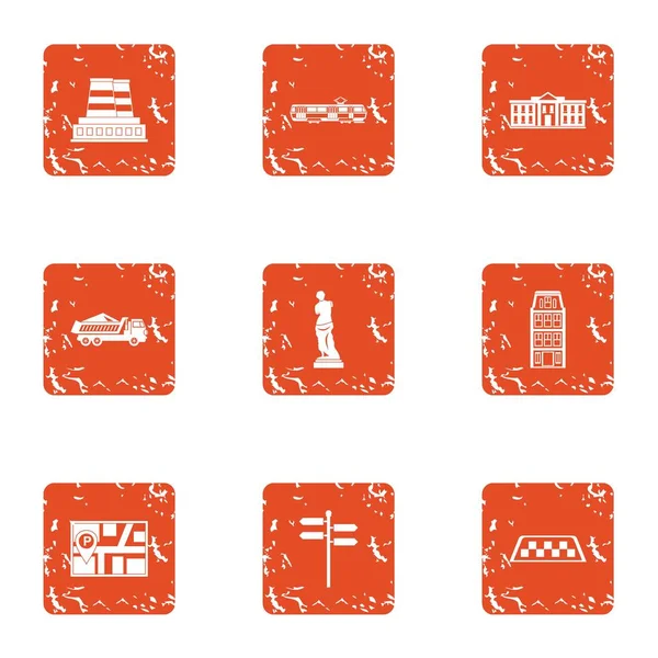 Conjunto de iconos de movimiento urbano, estilo grunge — Vector de stock