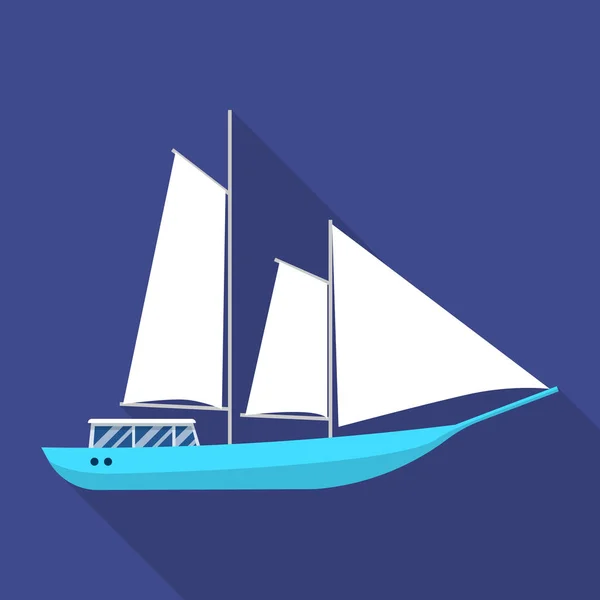 桅帆船图标, 平面风格 — 图库矢量图片