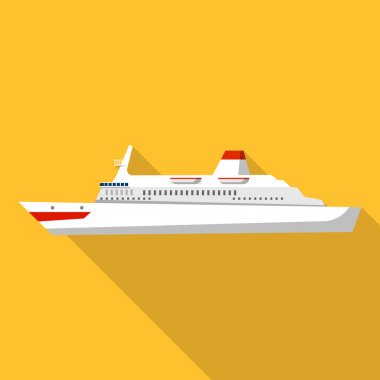 Atlantik cruise gemi simgesi, düz stil