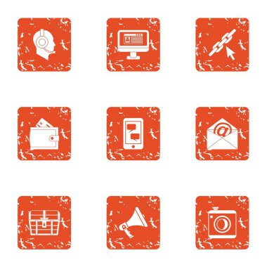 Mühendislik posta simgeler kümesi, grunge tarzı