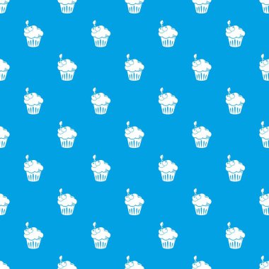 Kiraz kek desen vektör kesintisiz mavi
