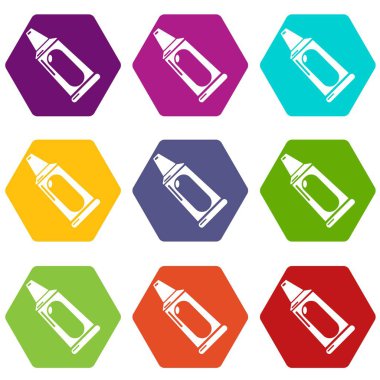 9 vektör diş macunu tüpü Icons set