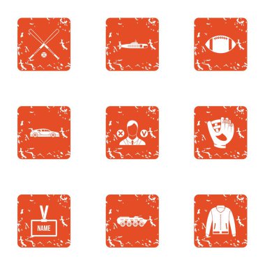 Atletik stylelife simgeler kümesi, grunge tarzı