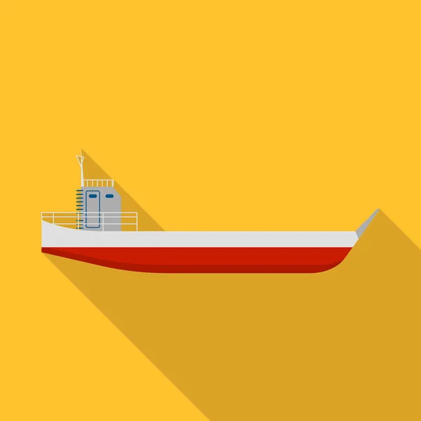 Lange lading schip pictogram, vlakke stijl — Stockvector