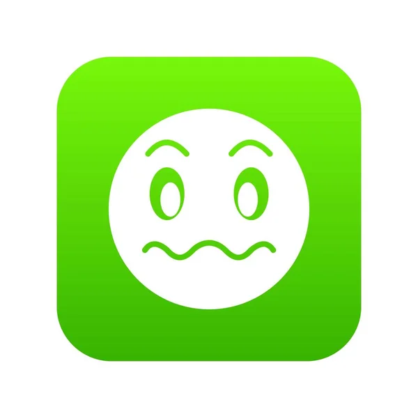 Suspicious emoticon digital green — Stock Vector
