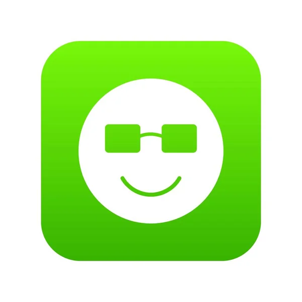 Uśmiechnięty emotikon cyfrowy zielony — Wektor stockowy