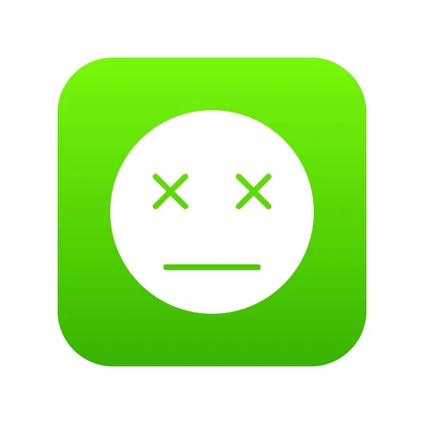 Dead emoticon digital green — Stock Vector