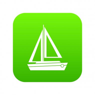 Küçük tekne simgesi dijital yeşil