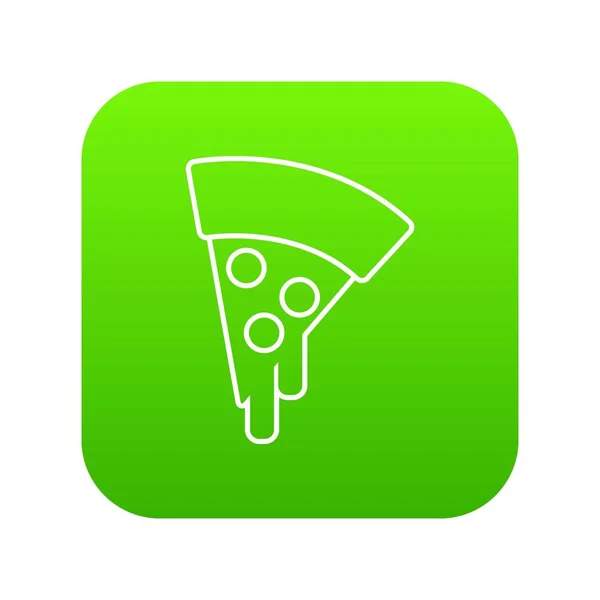 Ícone de pizza vetor verde — Vetor de Stock