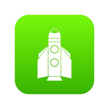 Roket simgesi dijital yeşil