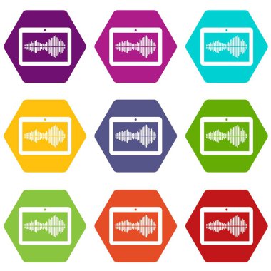 9 vektör tablet Icons set