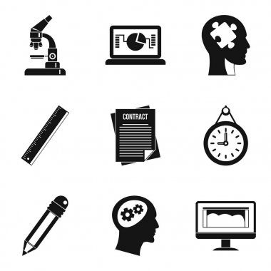 Başvuru durumu Icons set, basit tarzı