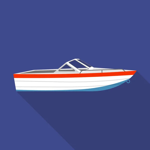 Icône bateau à moteur, style plat — Image vectorielle