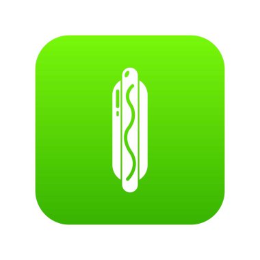 Sosisli sandviç yeşil simge vektör