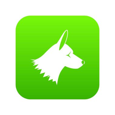 Collie köpek simgesi dijital yeşil