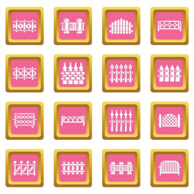 Pembe kare vektör farklı eskrim Icons set