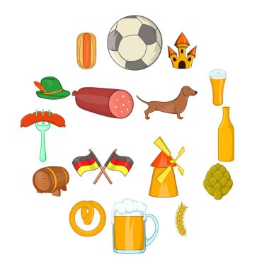 Almanya Icons set, karikatür tarzı