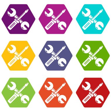 Simgeler kümesi 9 vektör tamir araçları