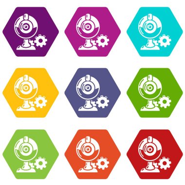 9 vektör fan onarım Icons set