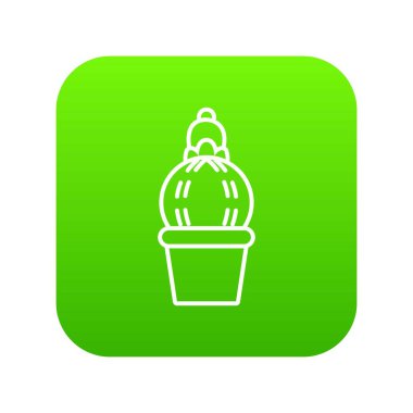Tombul kaktüs yeşil simge vektör