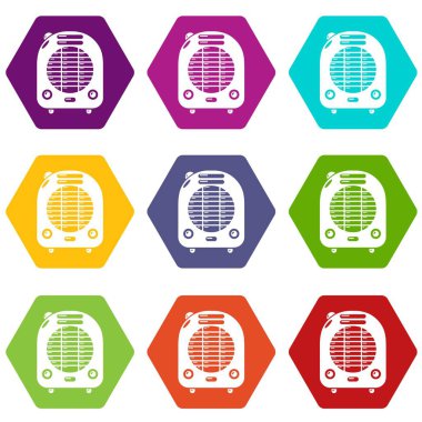 9 vektör ısı-üfleyici Icons set