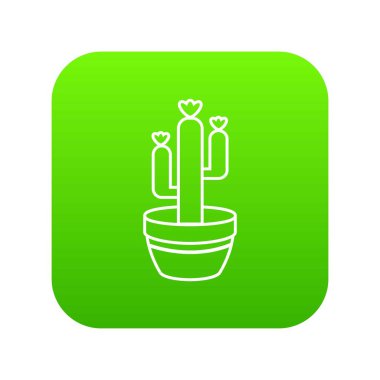 Büyük saksı kaktüs yeşil simge vektör