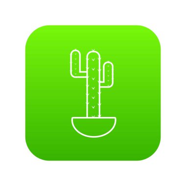 Vahşi kaktüs yeşil simge vektör