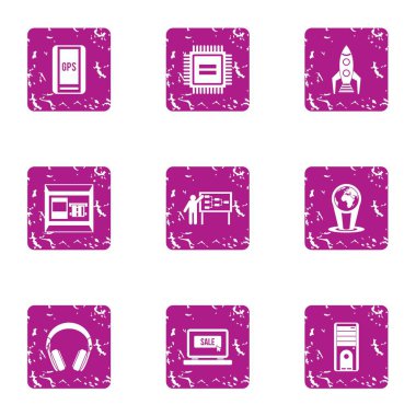 Satılık simgeler kümesi, grunge tarzı kadar başlatmak