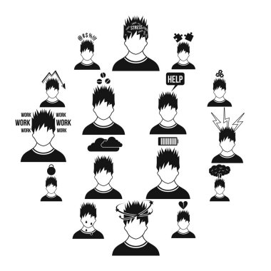 Basit tarzda stres Icons set