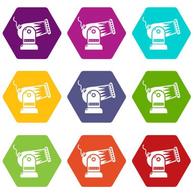 9 vektör Cannon Icons set