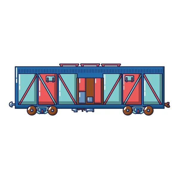 Икона грузового вагона, мультяшный стиль — стоковый вектор