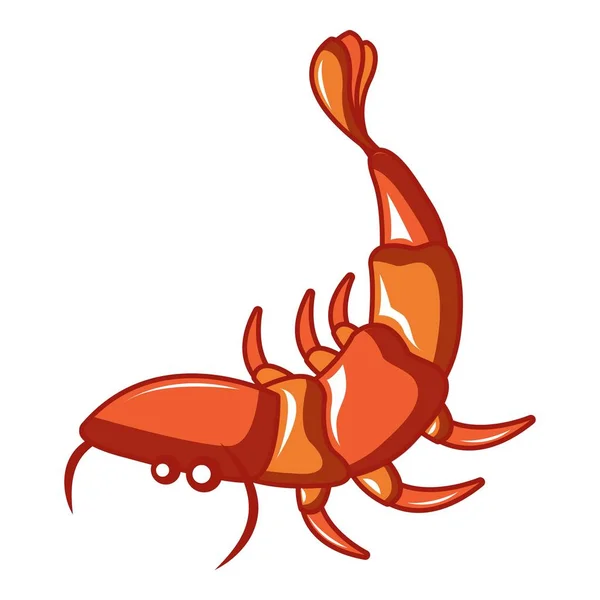 Icono de camarones de mar, estilo de dibujos animados — Vector de stock