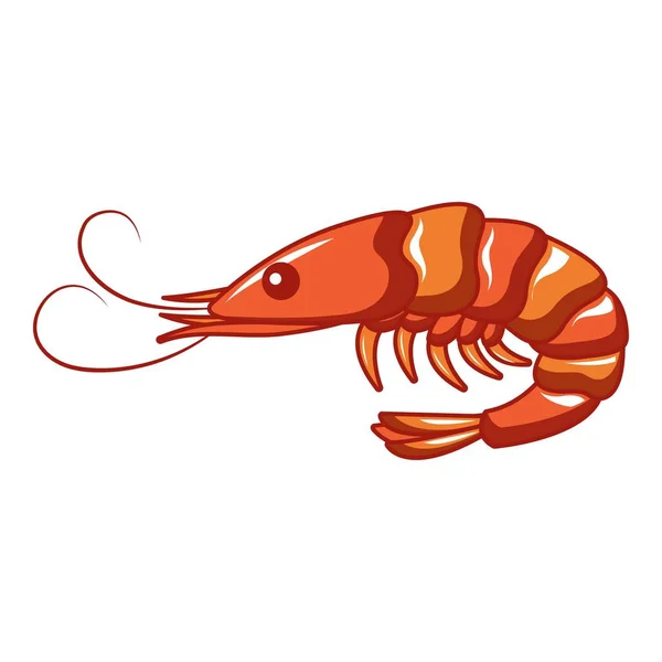 海洋虾图标, 卡通风格 — 图库矢量图片