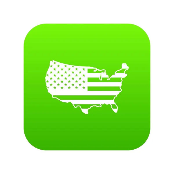 EUA mapa ícone digital verde — Vetor de Stock