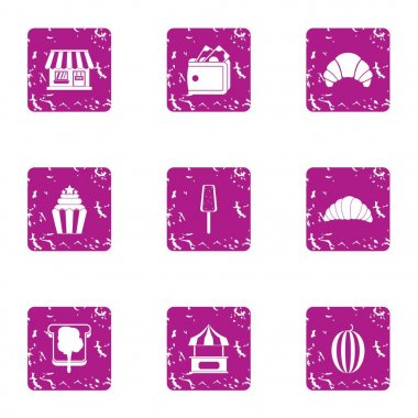 Tatlı mağaza simgeler kümesi, grunge tarzı