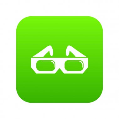3D gözlük yeşil simge vektör