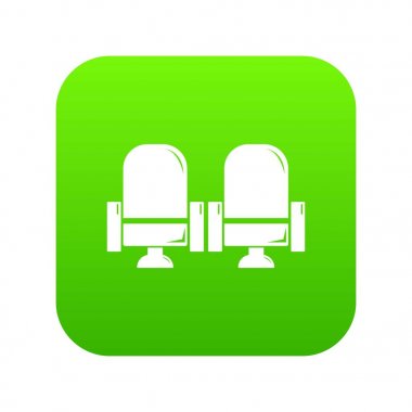 Koltuk tiyatro yeşil simge vektör