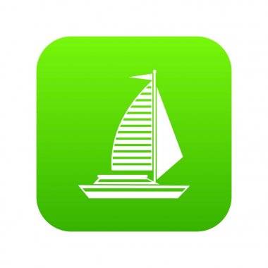 Yelken simgesi dijital yeşil ile yat