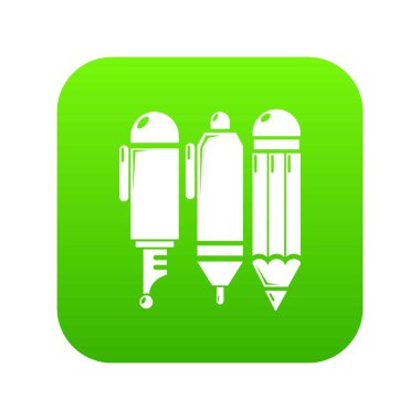 İleti örneği yeşil simge vektör