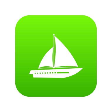 Yelkenli yat simgesi dijital yeşil