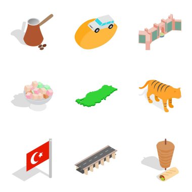 Küresel durum Icons set, izometrik stili