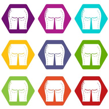9 vektör arka liposuction Icons set