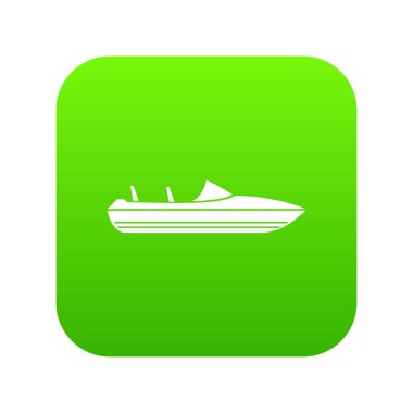 Küçük powerboat simgesi dijital yeşil