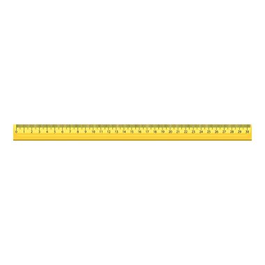 30 cm ahşap cetvel simgesi, gerçekçi