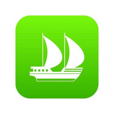 Büyük yat simgesi dijital yeşil