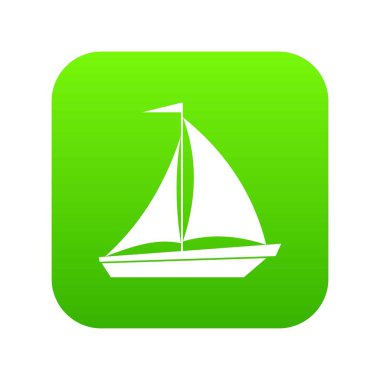 Tekne yelken simgesi dijital yeşil ile